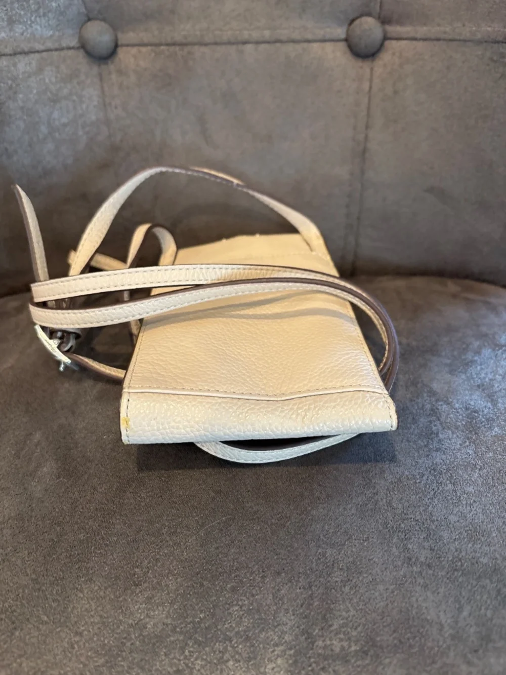 Brighton Pretty Tough Phone Crossbody Organizer Cream and Snake Print Leather
